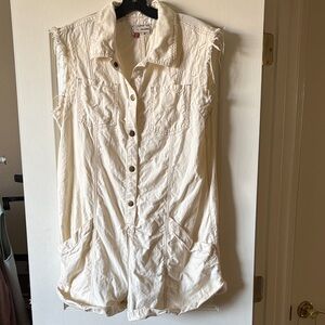 Pilcro Anthropologie Distressed Sleeveless Romper size M